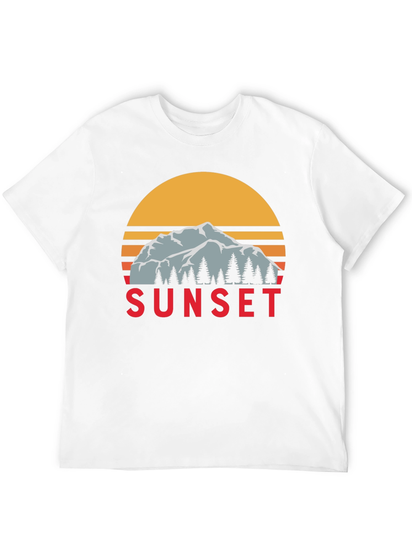 Sunset Mountain Graphic Tee - Retro Style
