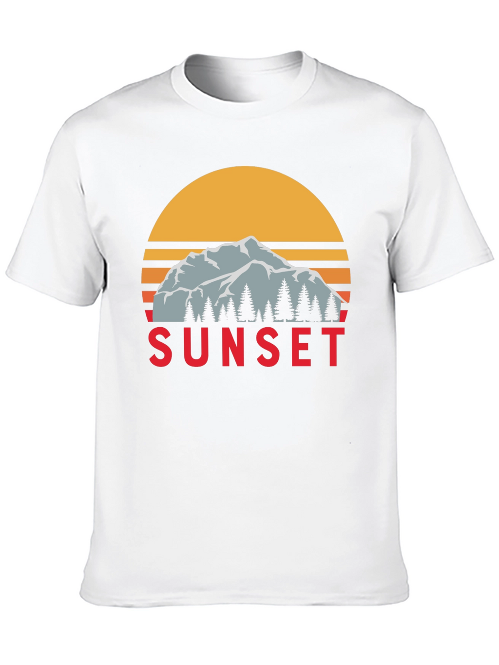 Sunset Mountain Graphic Tee - Retro Style