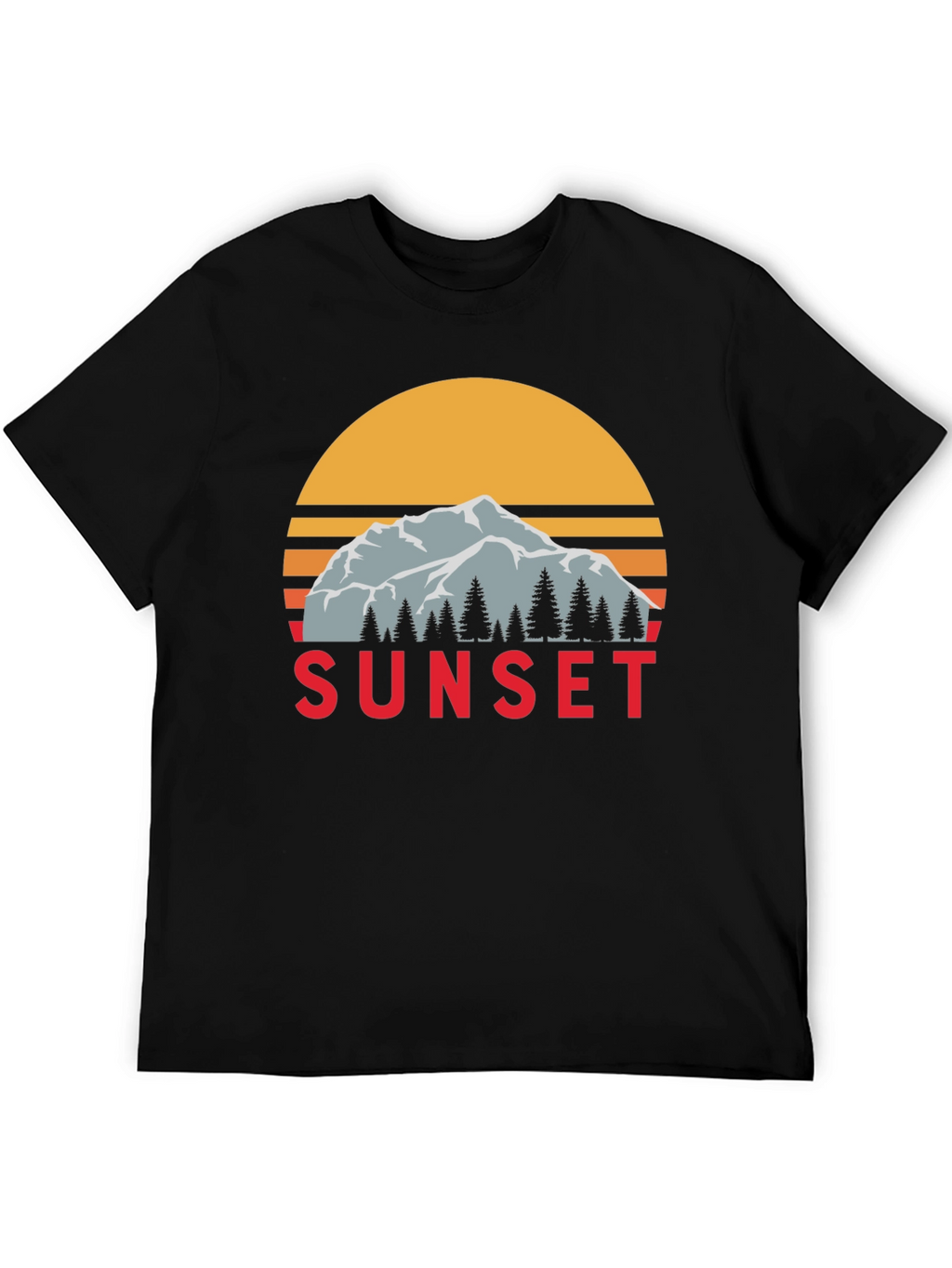 Sunset Mountain Graphic Tee - Retro Style