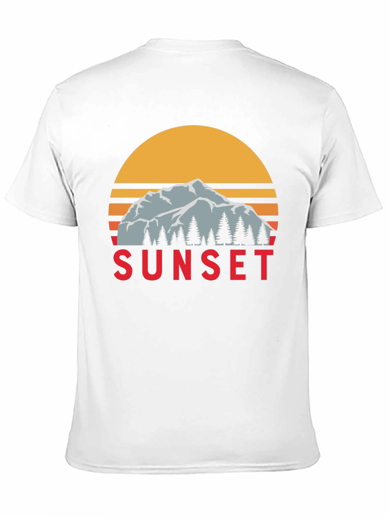 Sunset Mountain Graphic Tee - Retro Style