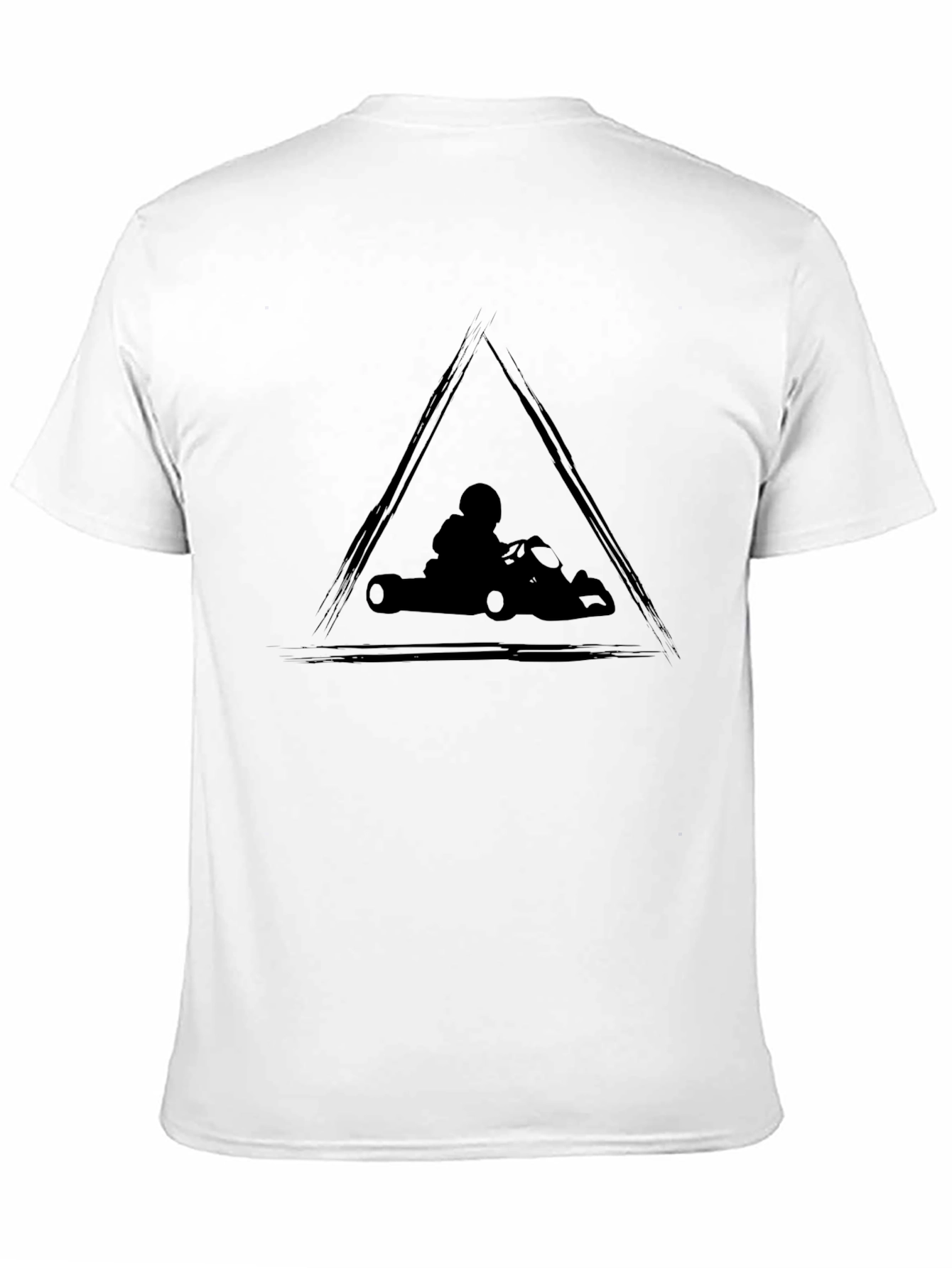 Go-Kart Racing Triangle Graphic Black T-Shirt
