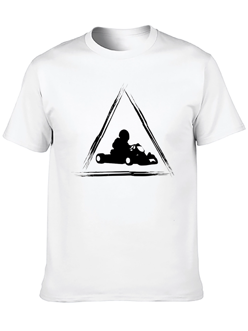 Go-Kart Racing Triangle Graphic Black T-Shirt