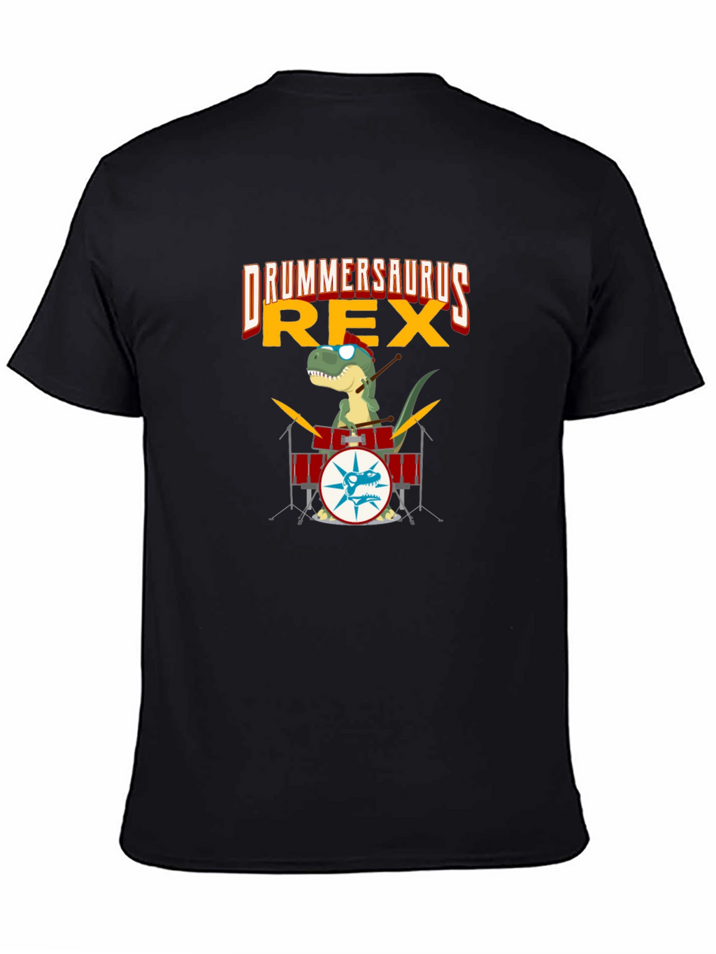 Drummersaurus Rex T-Shirt - Music & Dinosaur Lover Tee