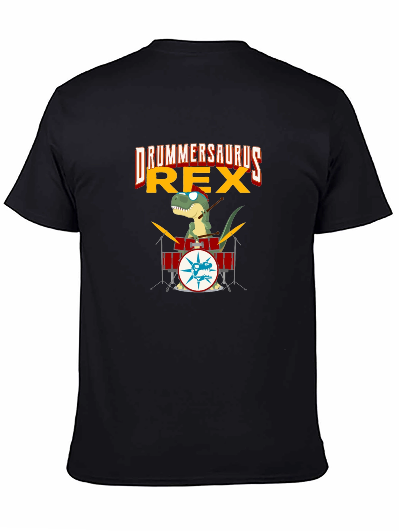 Drummersaurus Rex T-Shirt - Music & Dinosaur Lover Tee