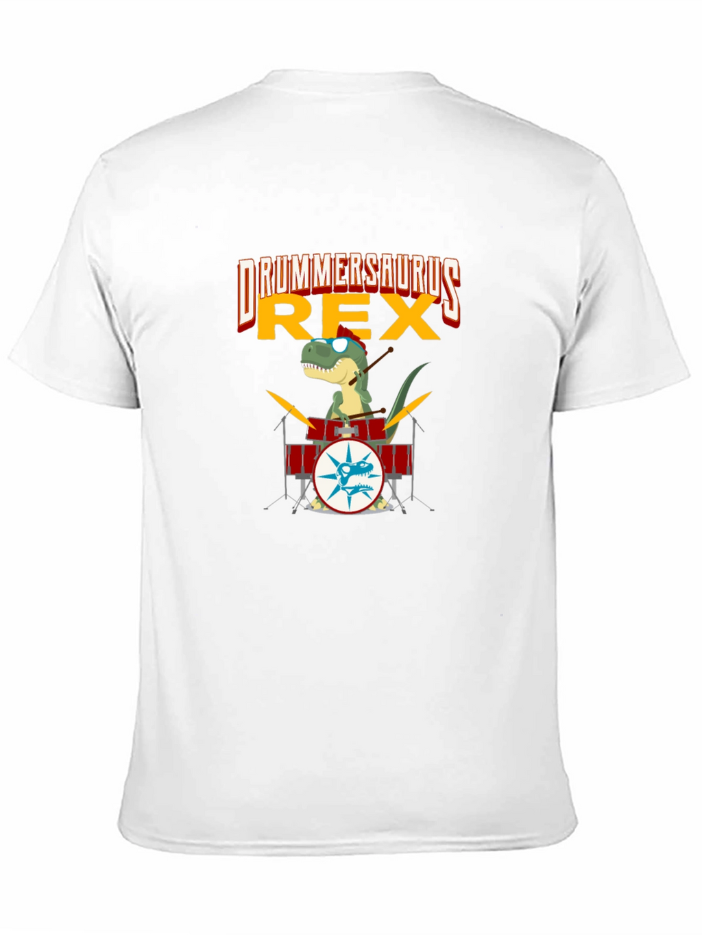 Drummersaurus Rex T-Shirt - Music & Dinosaur Lover Tee