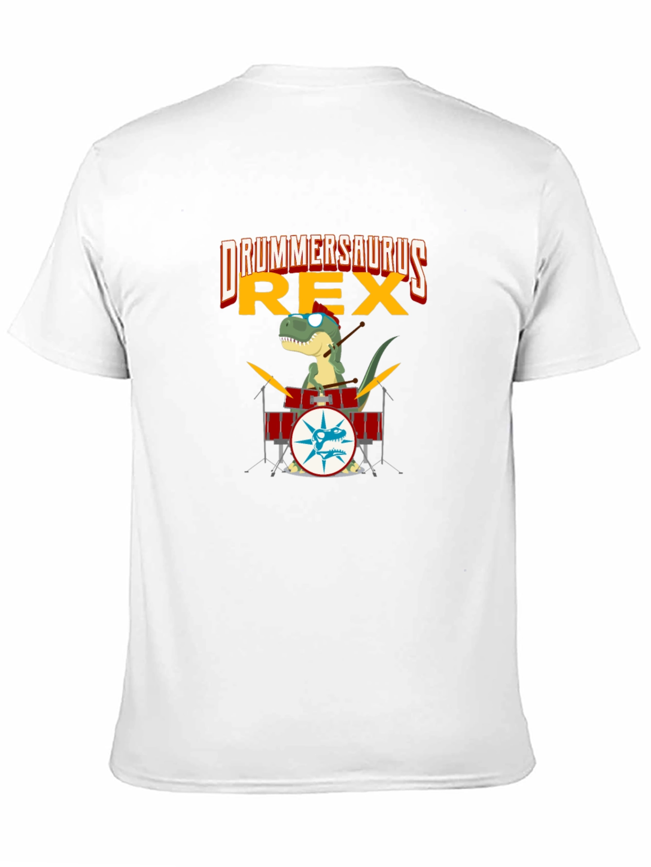 Drummersaurus Rex T-Shirt - Music & Dinosaur Lover Tee