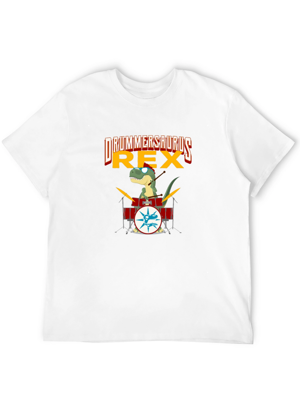 Drummersaurus Rex T-Shirt - Music & Dinosaur Lover Tee