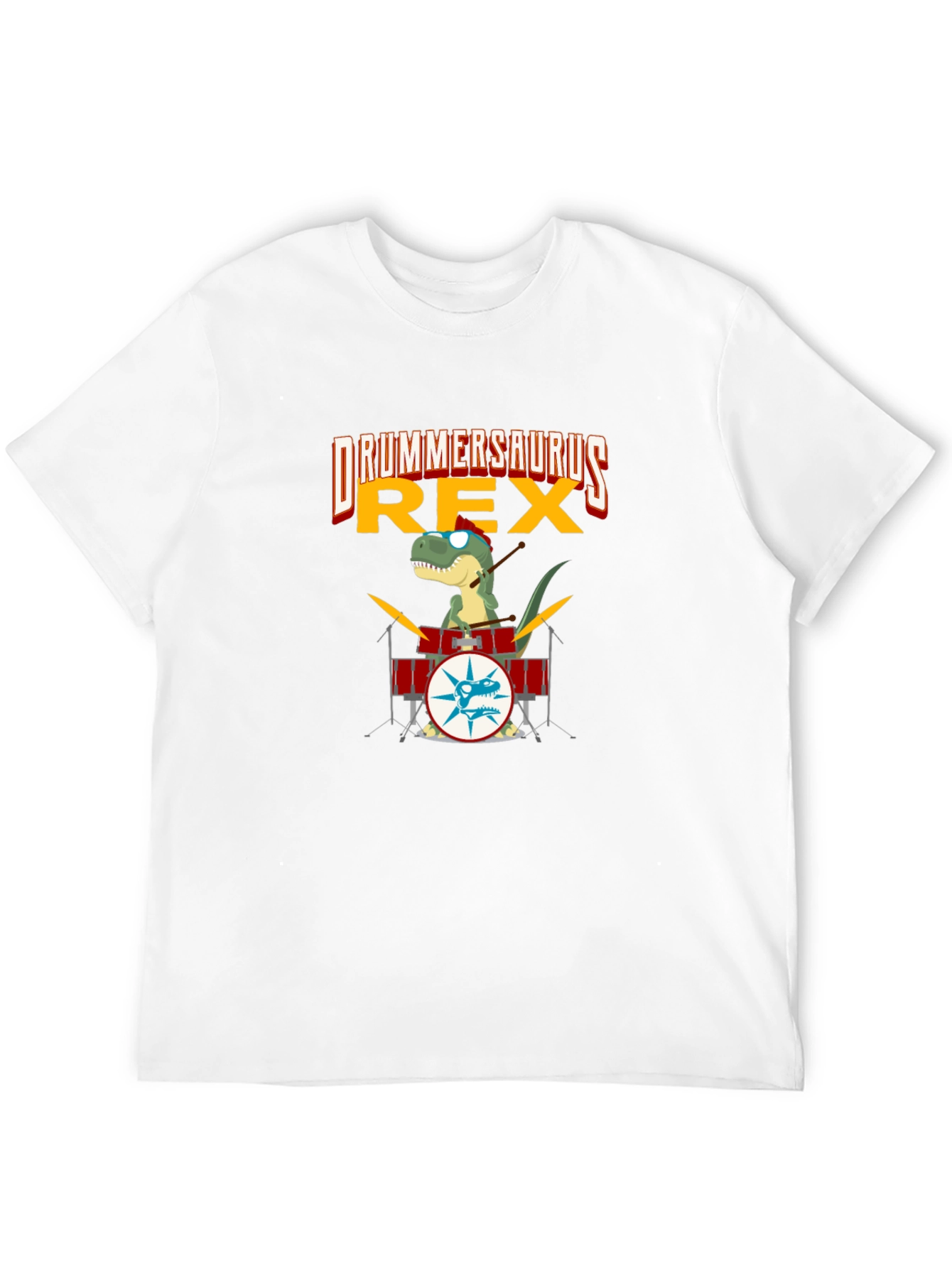 Drummersaurus Rex T-Shirt - Music & Dinosaur Lover Tee