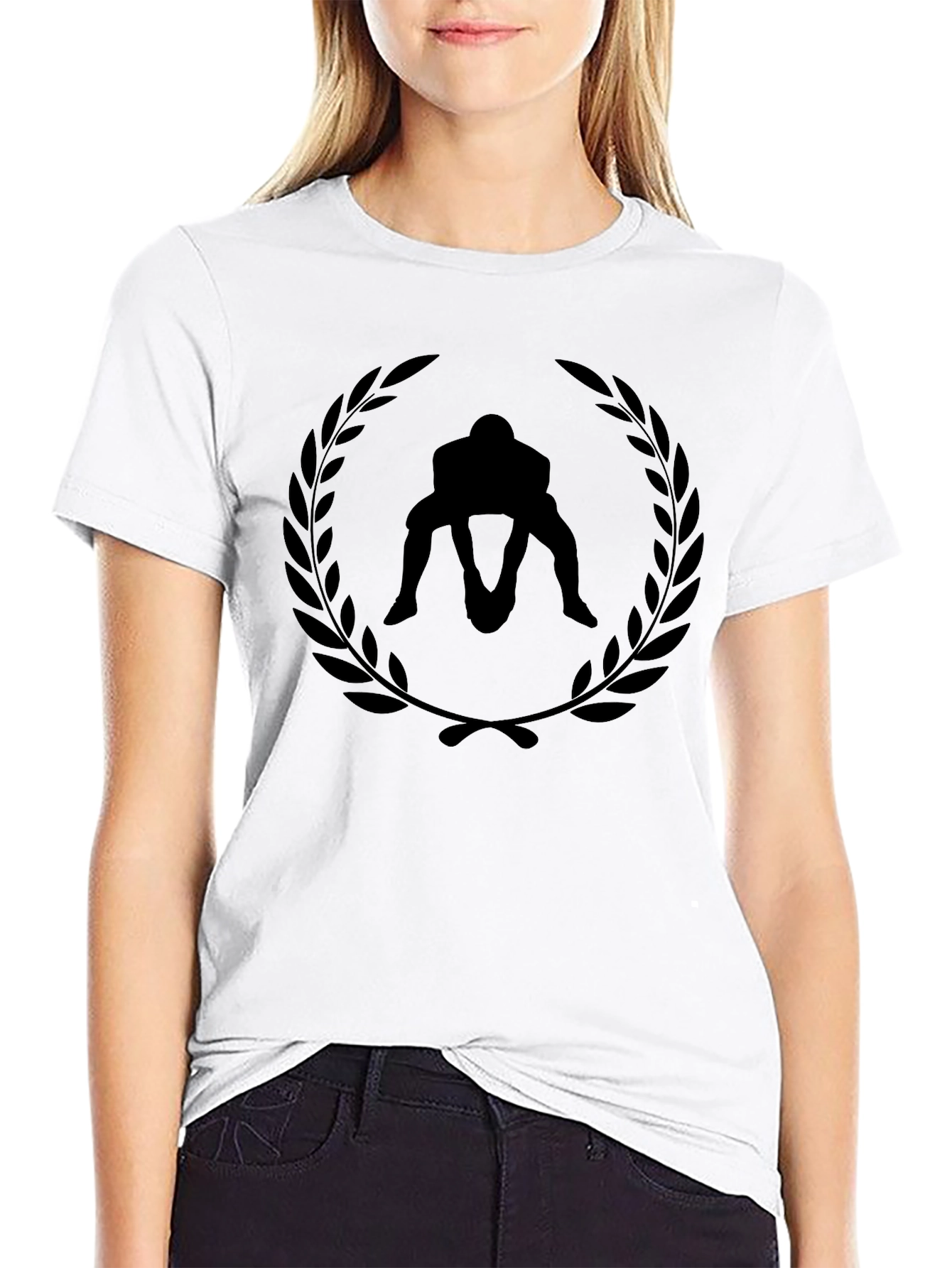 Wrestling Silhouette Black T-Shirt