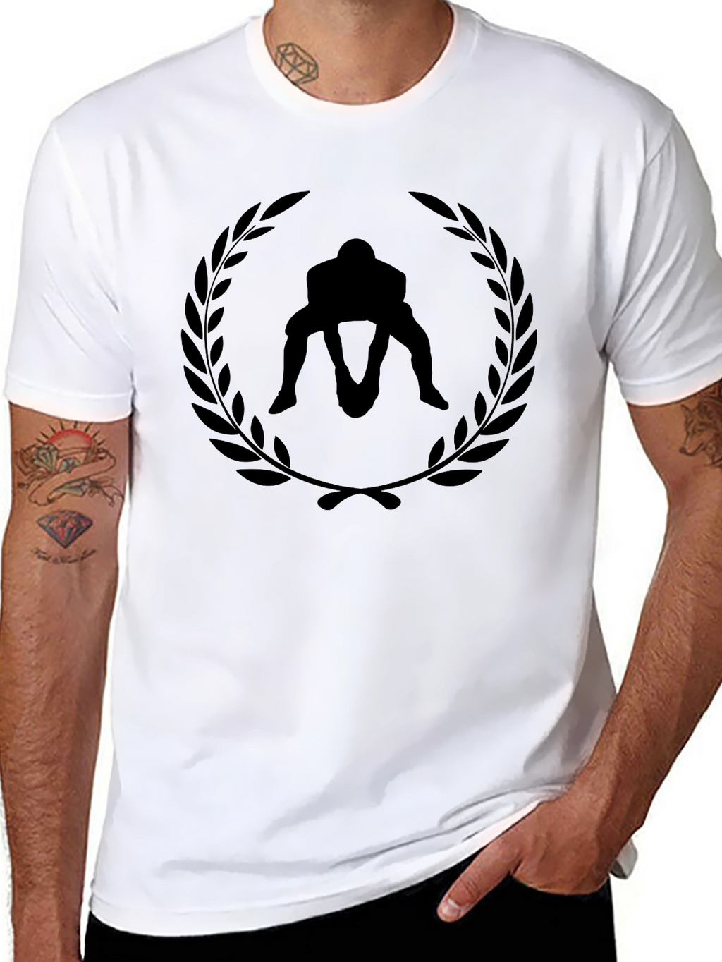 Wrestling Silhouette Black T-Shirt
