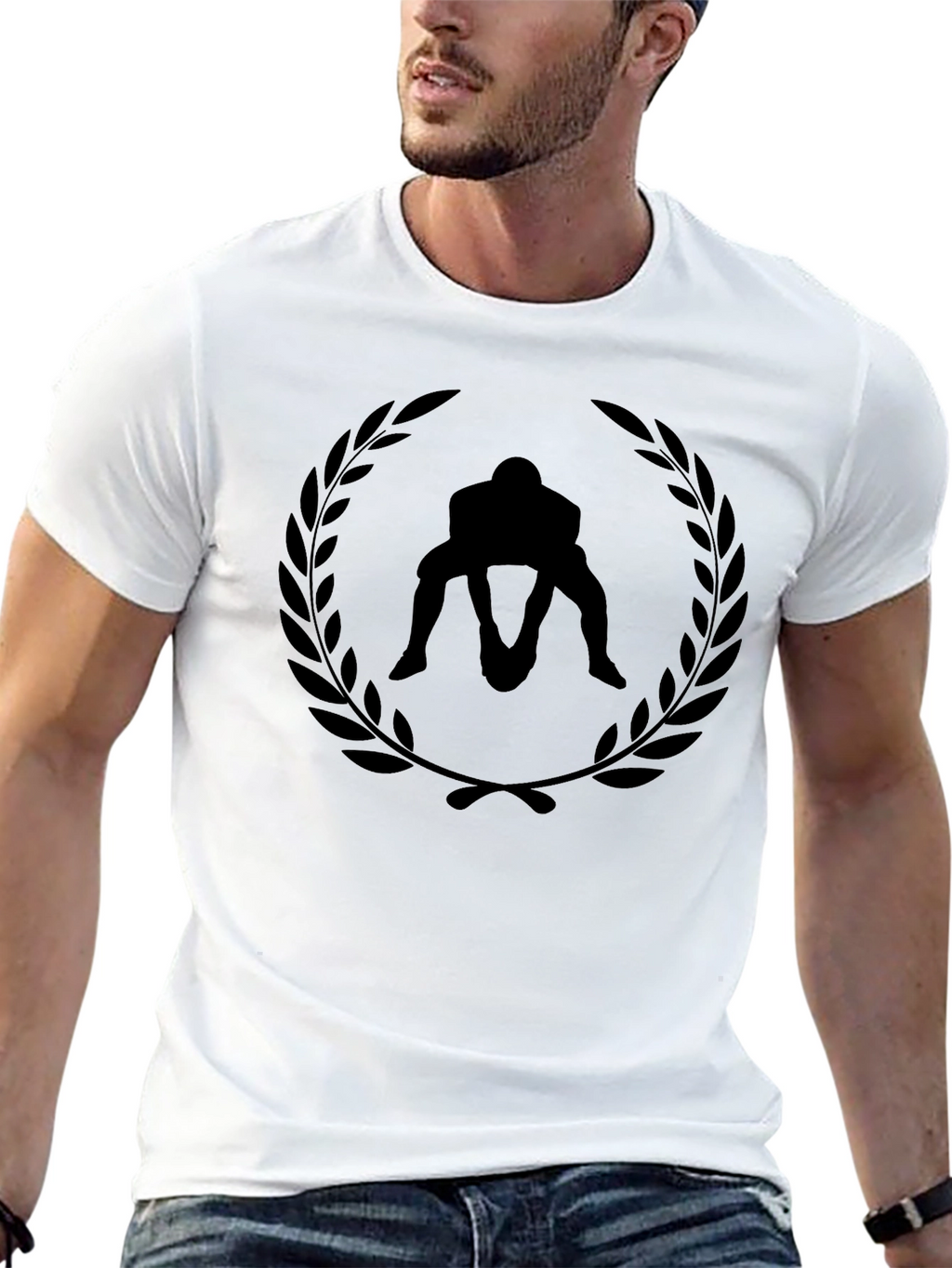 Wrestling Silhouette Black T-Shirt