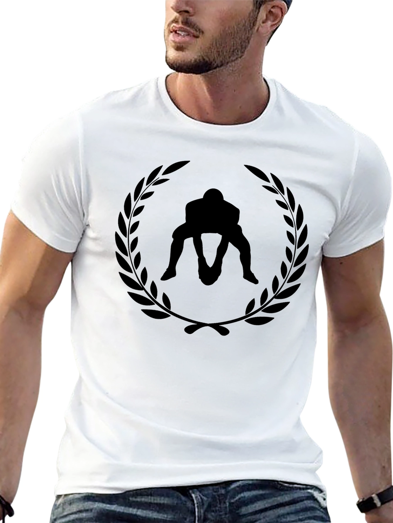 Wrestling Silhouette Black T-Shirt