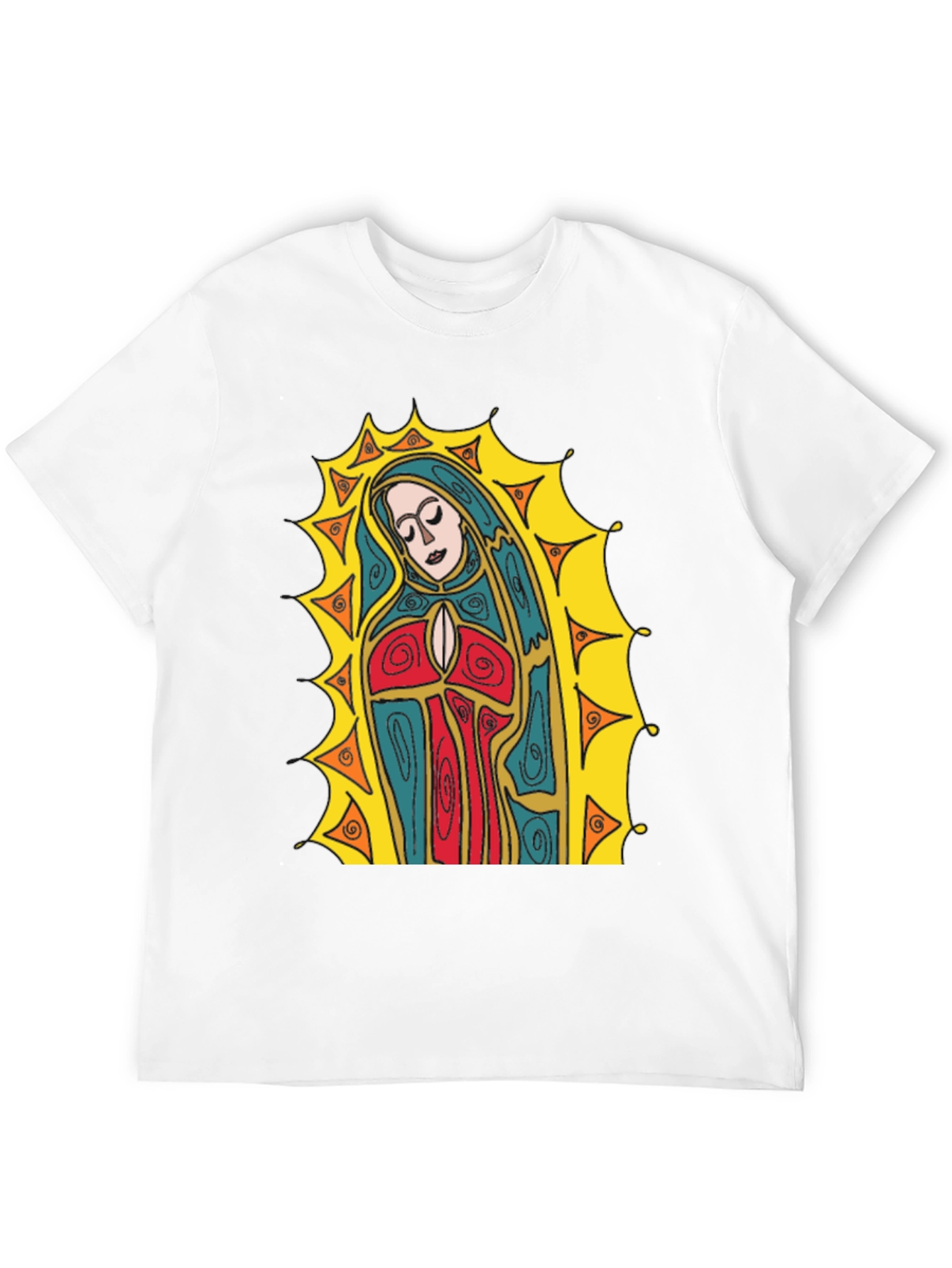 Virgin Mary Graphic T-Shirt - Religious Art Tee