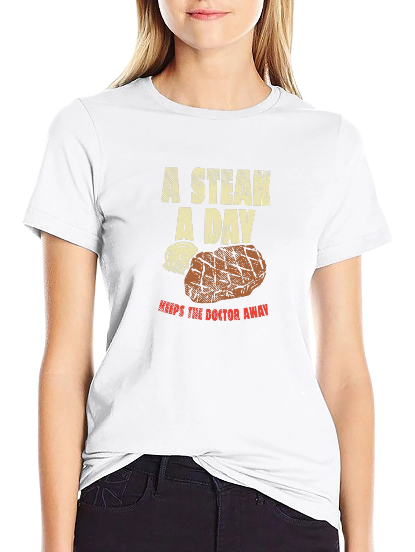 Funny Steak Lover T-Shirt - A Steak A Day Graphic Tee