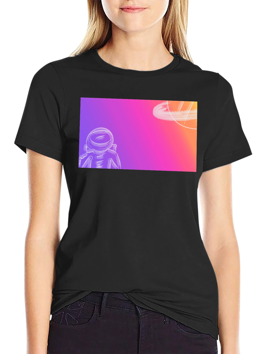 Astronaut Space Dream Black T-Shirt