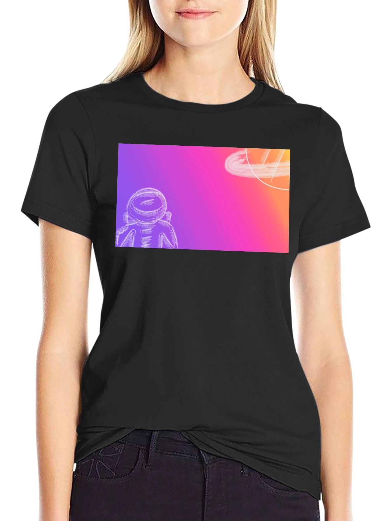 Astronaut Space Dream Black T-Shirt