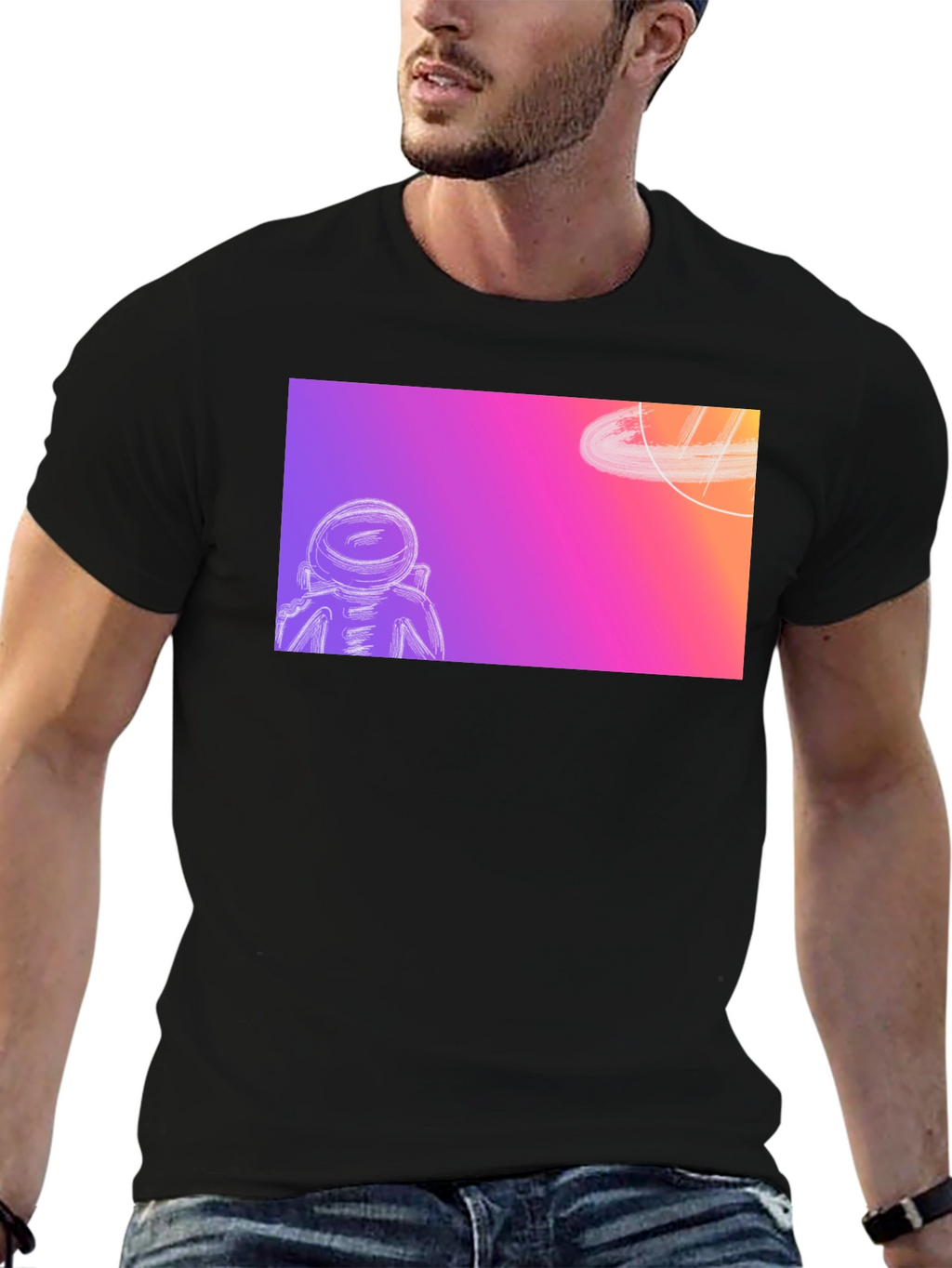 Astronaut Space Dream Black T-Shirt