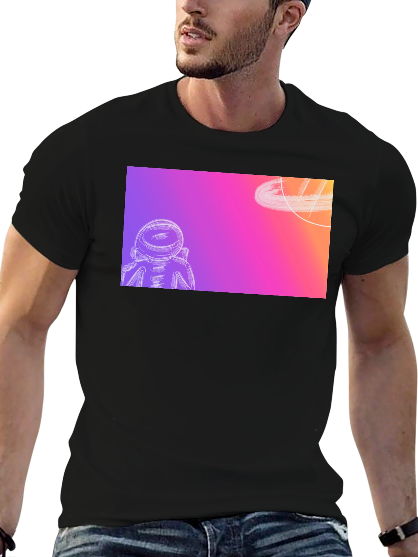 Astronaut Space Dream Black T-Shirt
