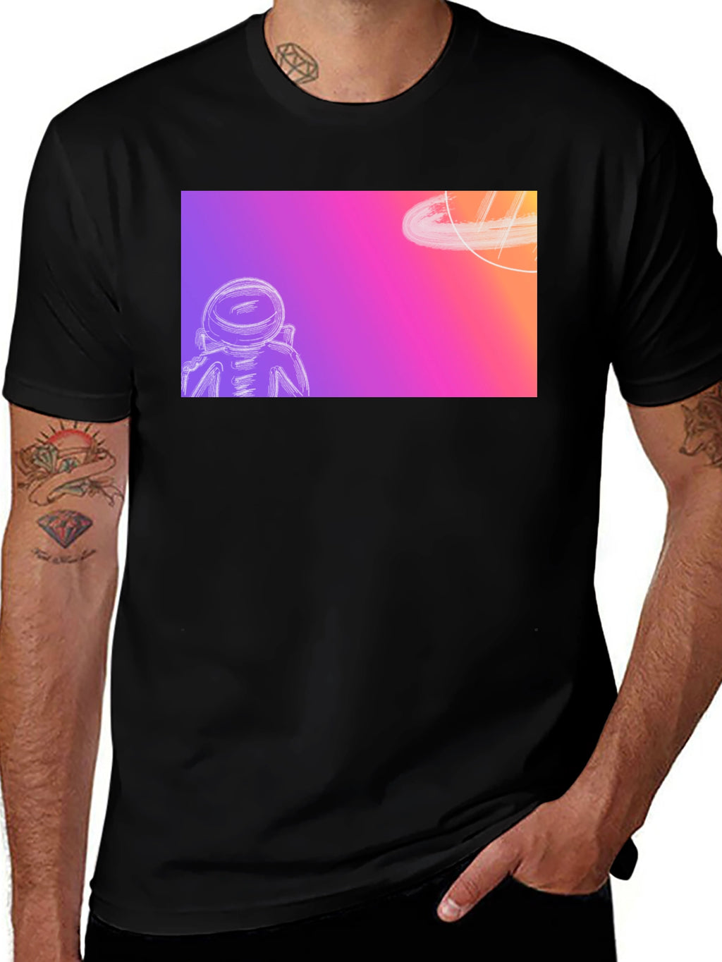 Astronaut Space Dream Black T-Shirt