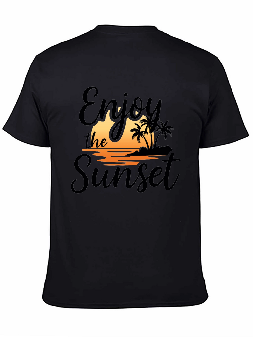 Enjoy the Sunset Black Graphic T-Shirt
