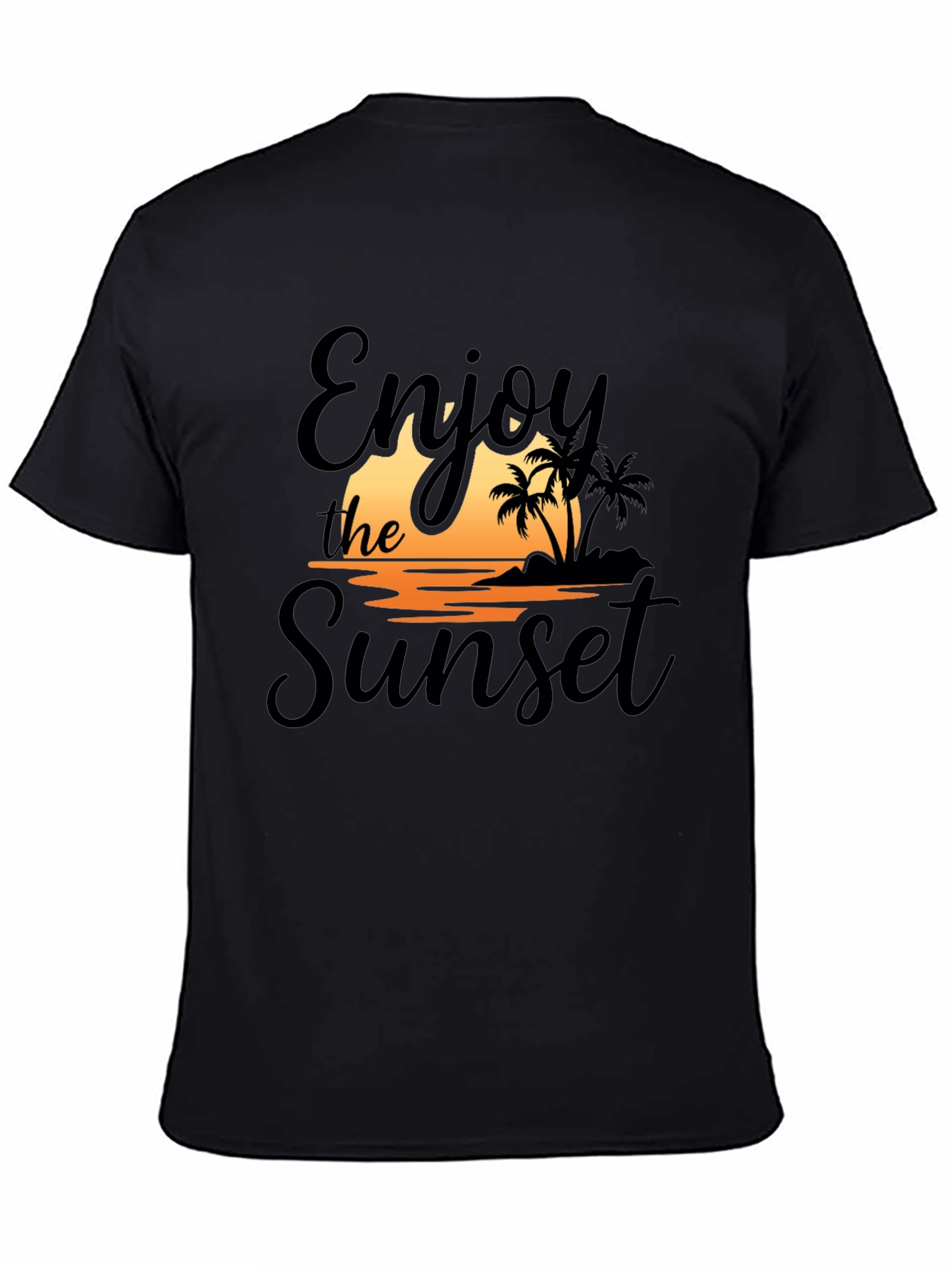 Enjoy the Sunset Black Graphic T-Shirt