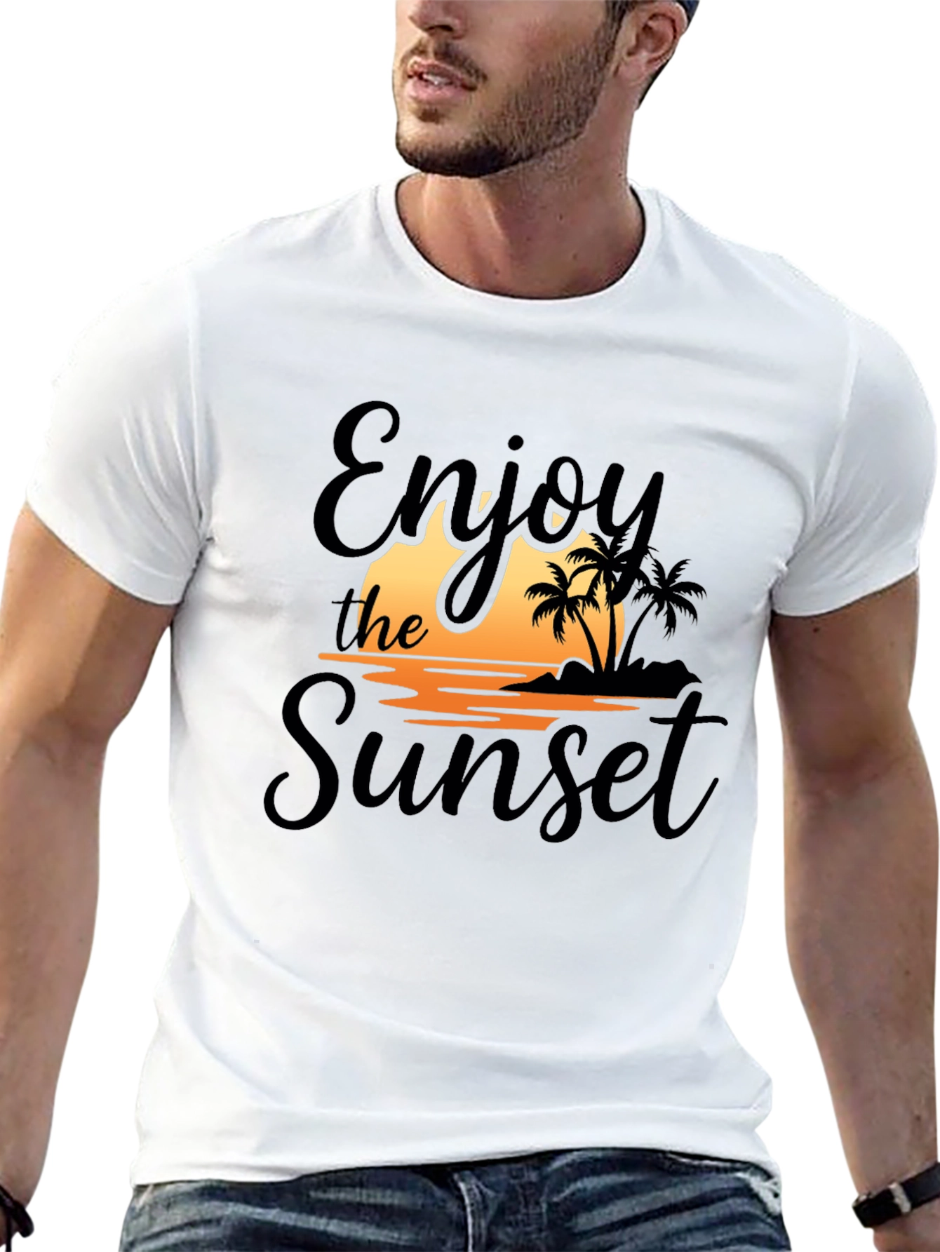 Enjoy the Sunset Black Graphic T-Shirt