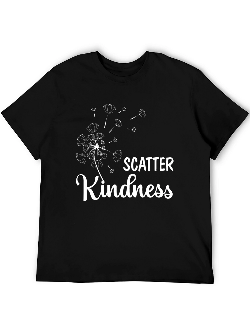 Scatter Kindness Graphic Tee - Black Casual T-Shirt