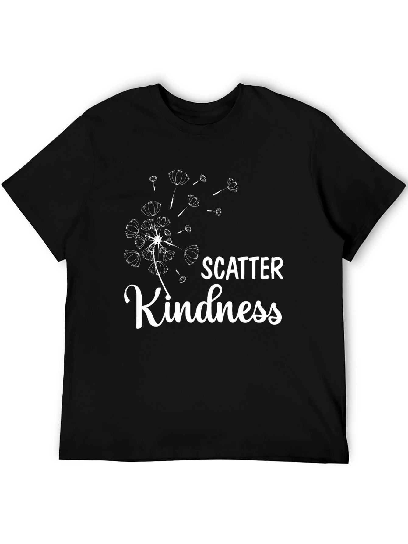 Scatter Kindness Graphic Tee - Black Casual T-Shirt