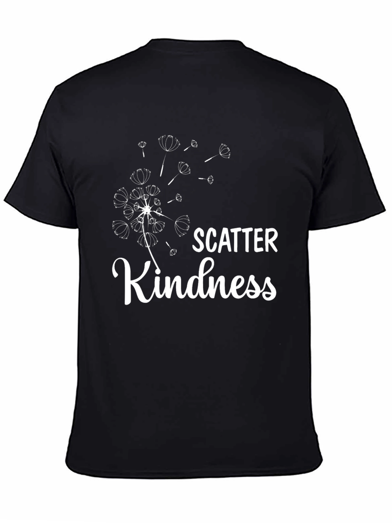 Scatter Kindness Graphic Tee - Black Casual T-Shirt