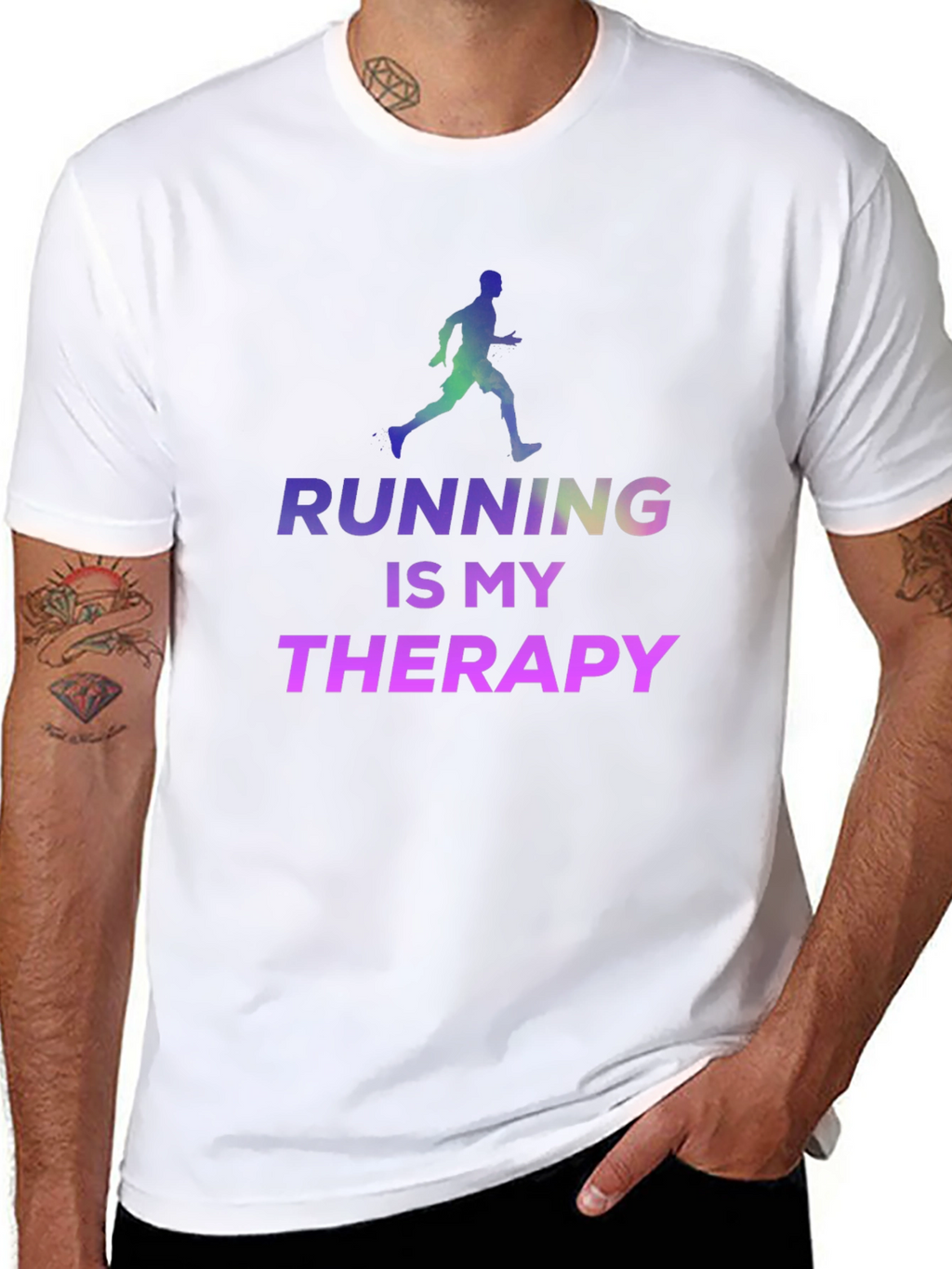 Running is My Therapy T-Shirt - Athlete Design
