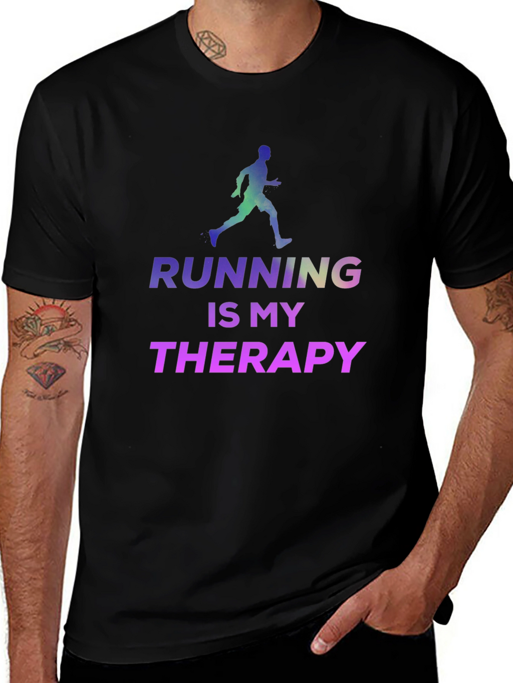 Running is My Therapy T-Shirt - Athlete Design