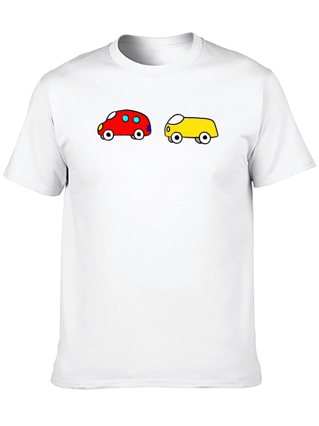 Cartoon Car Graphic Tee - Fun Black T-Shirt