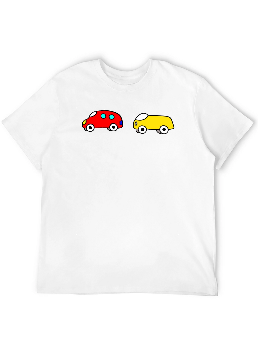 Cartoon Car Graphic Tee - Fun Black T-Shirt