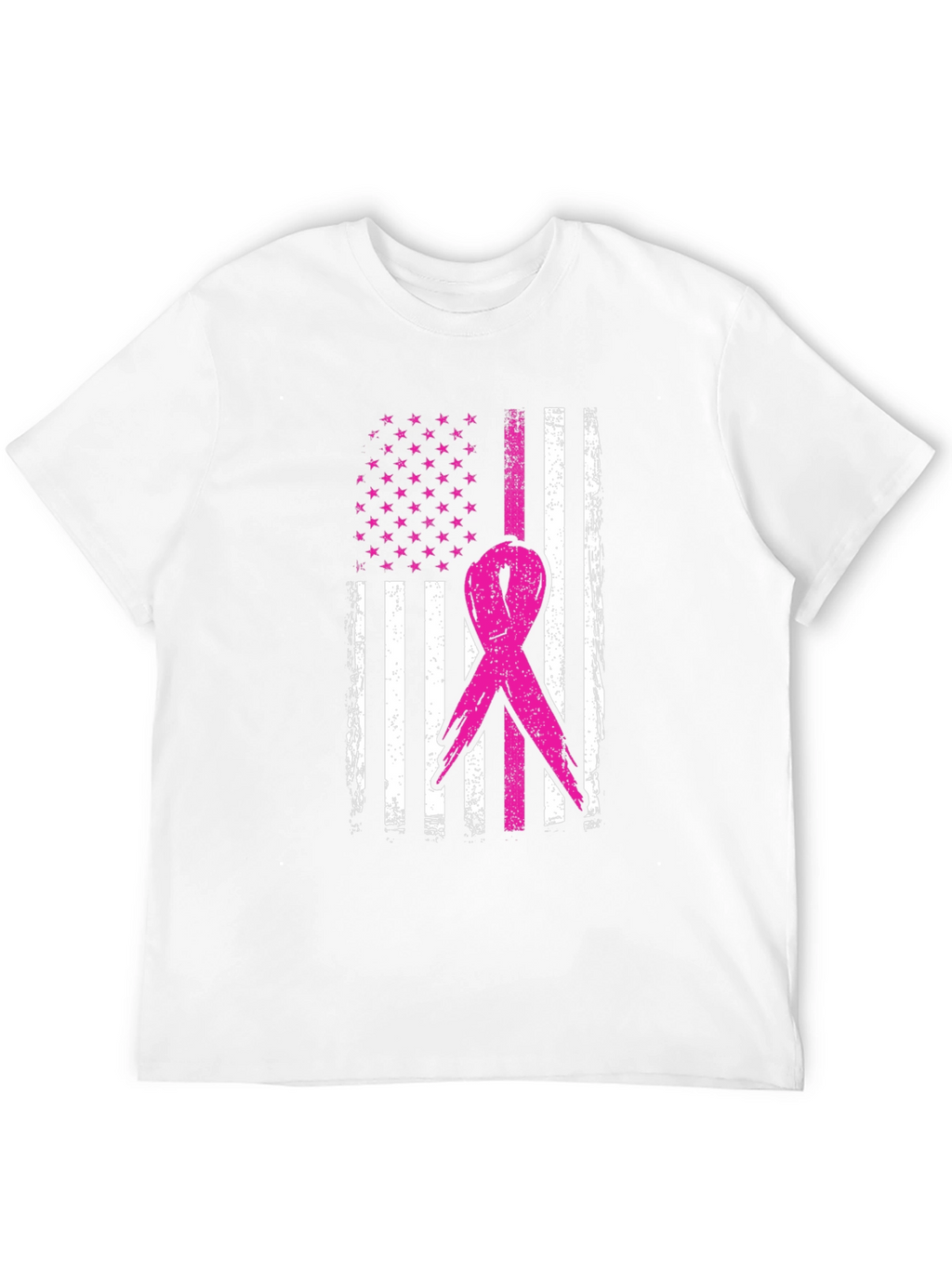 Breast Cancer Awareness USA Flag T-Shirt