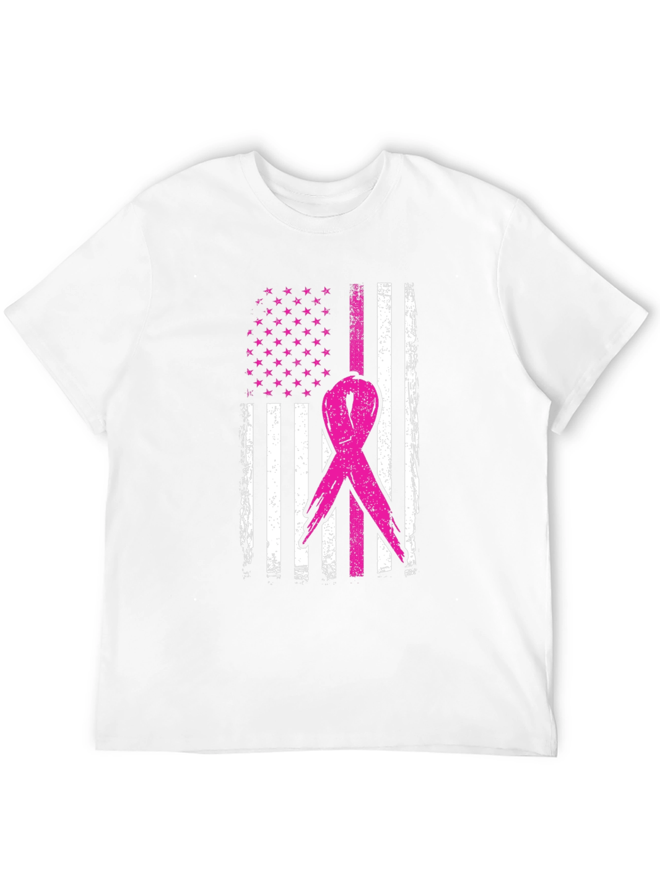 Breast Cancer Awareness USA Flag T-Shirt