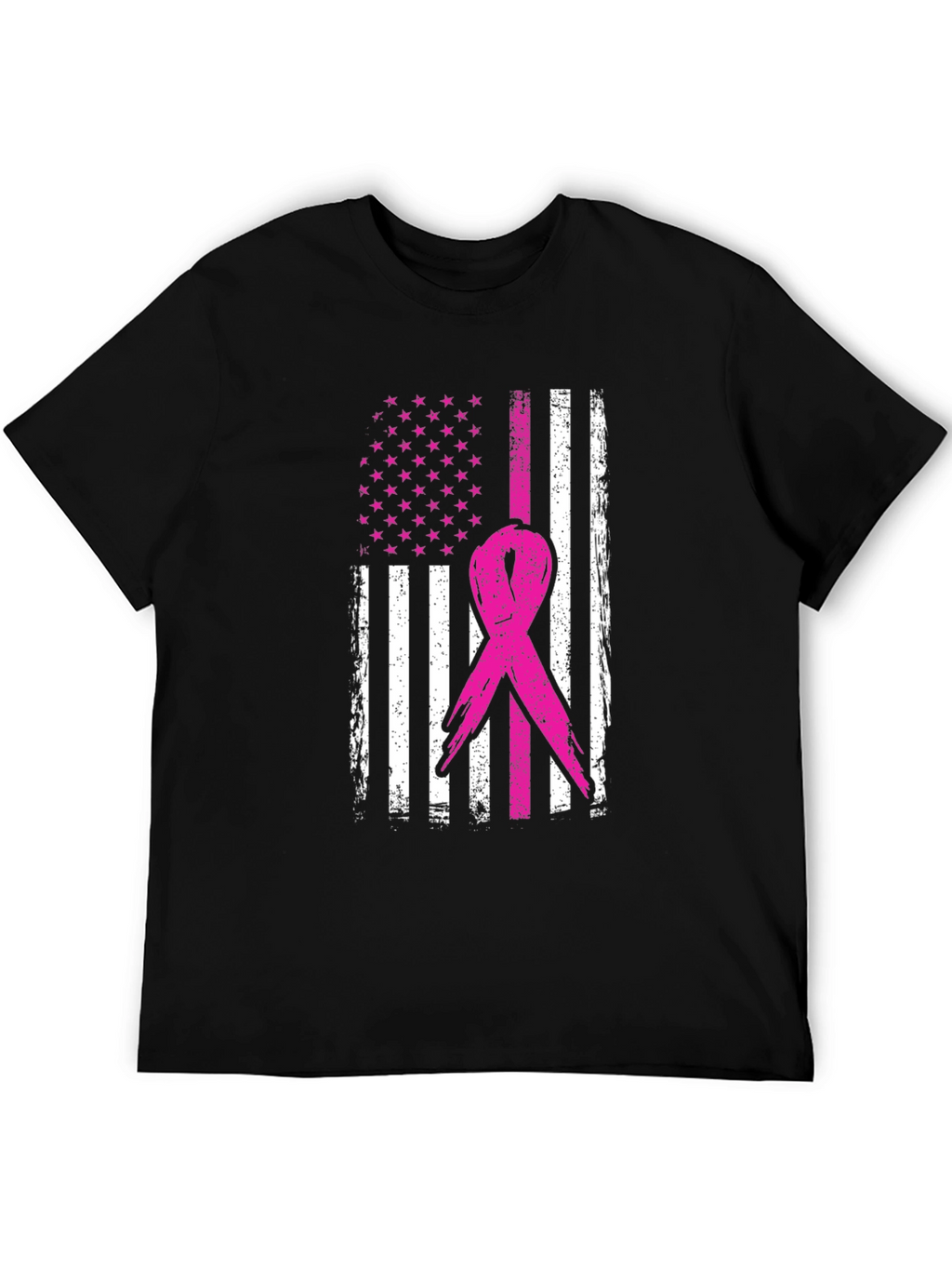 Breast Cancer Awareness USA Flag T-Shirt