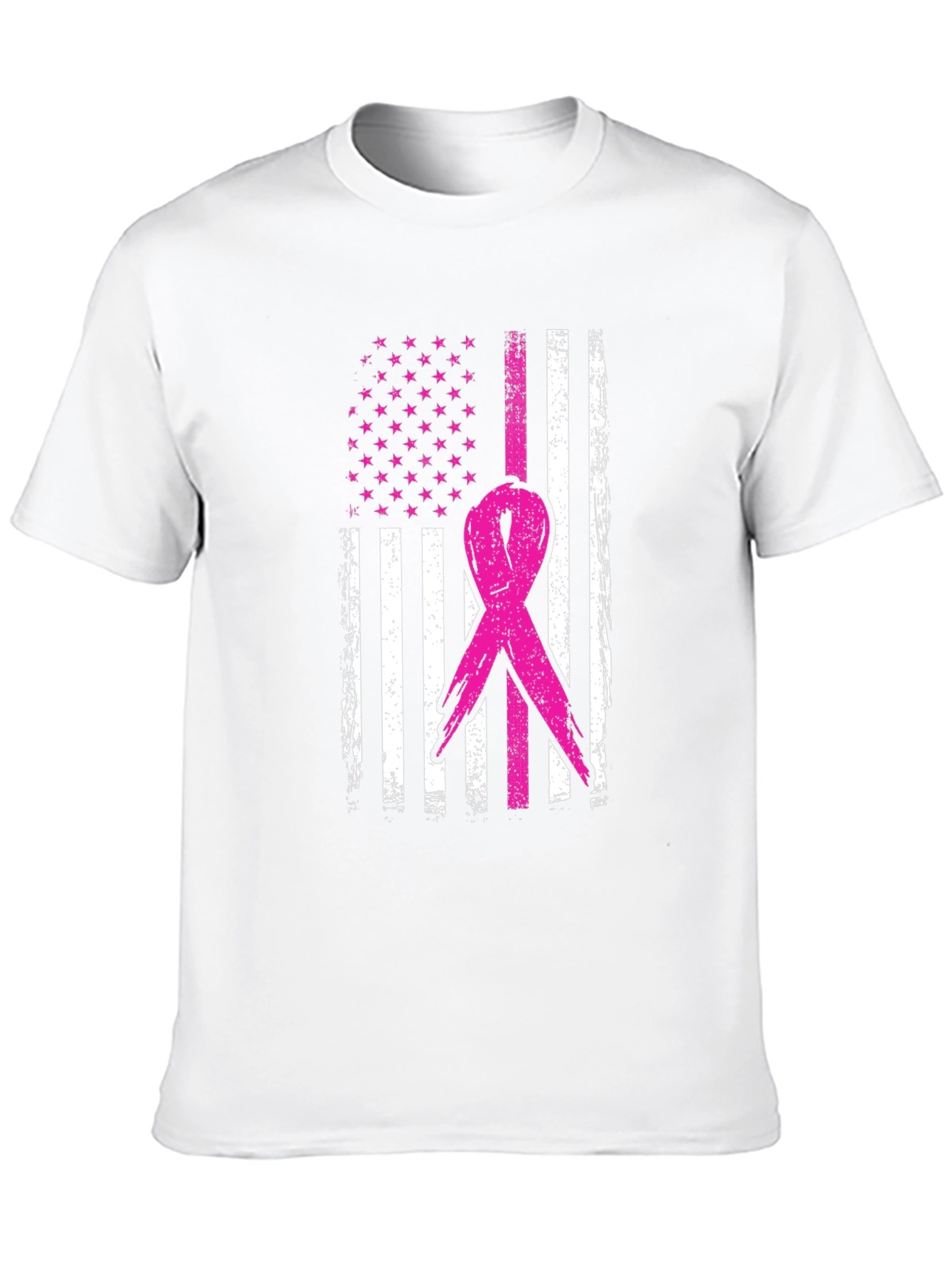Breast Cancer Awareness USA Flag T-Shirt