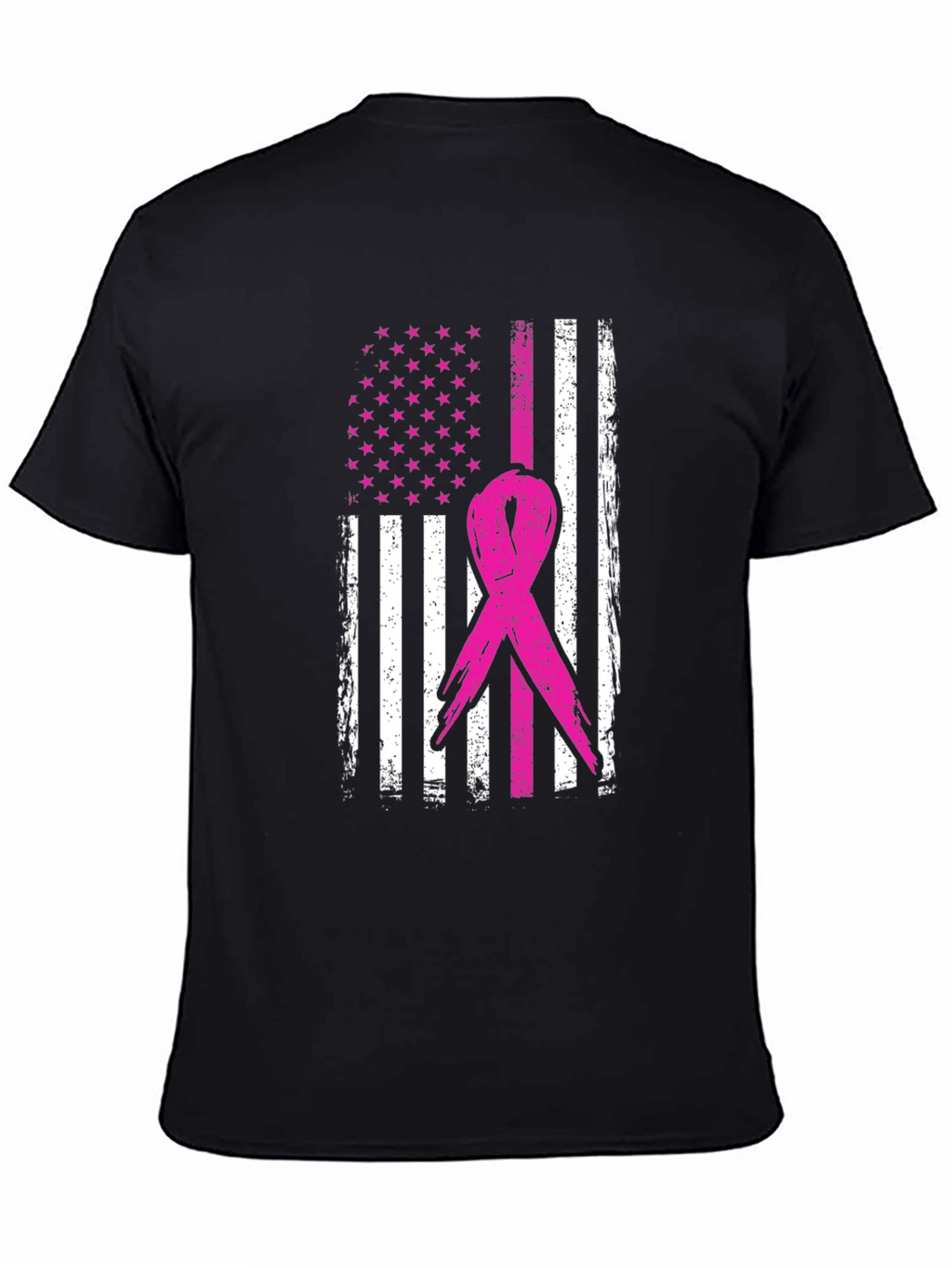 Breast Cancer Awareness USA Flag T-Shirt