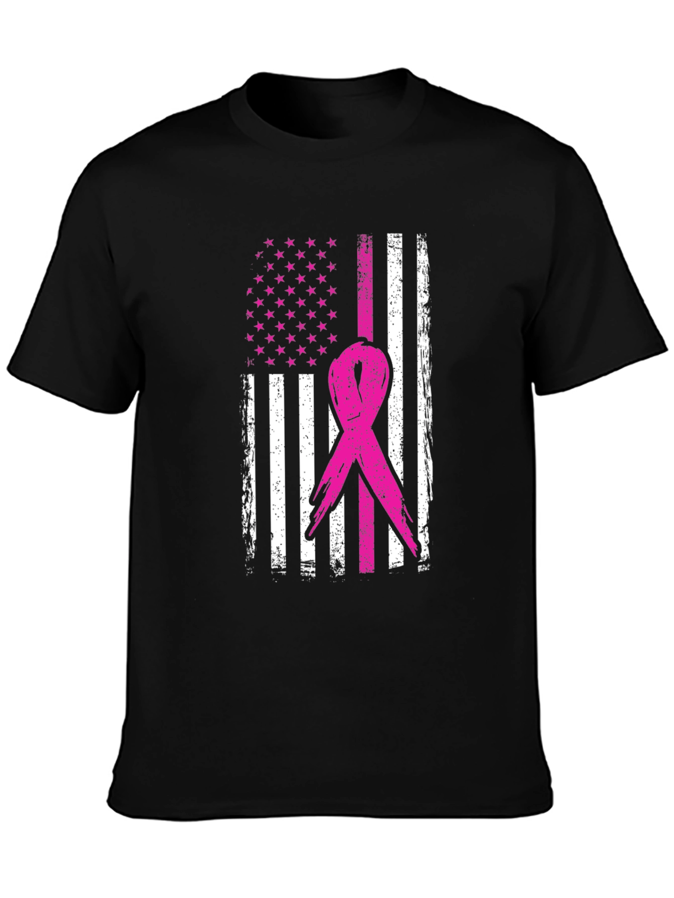 Breast Cancer Awareness USA Flag T-Shirt