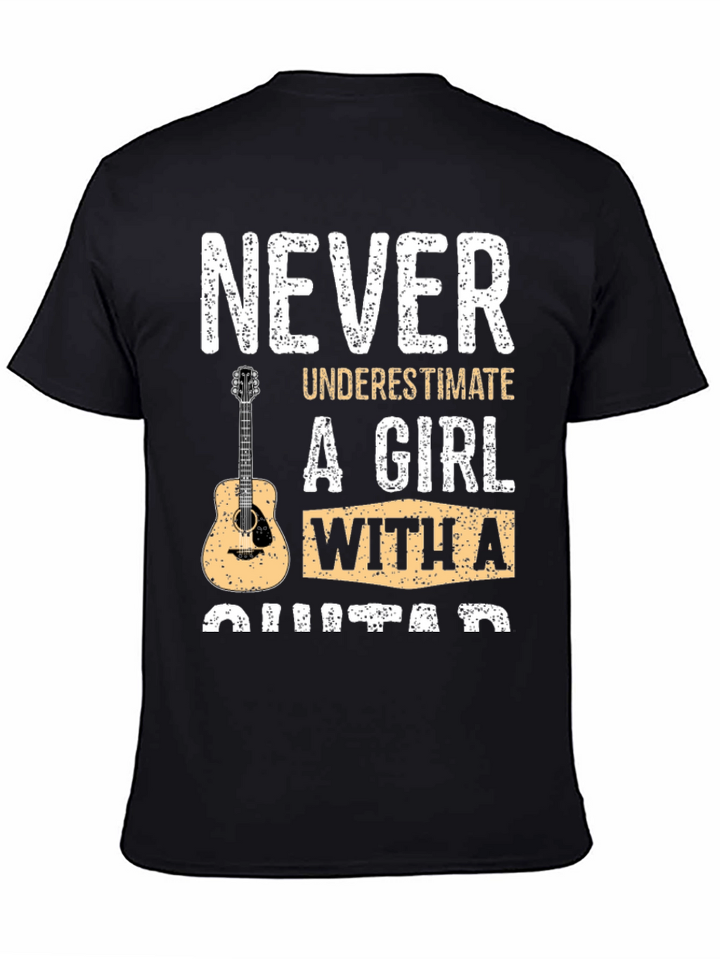 Never Underestimate Girl With A Guitar T-Shirt