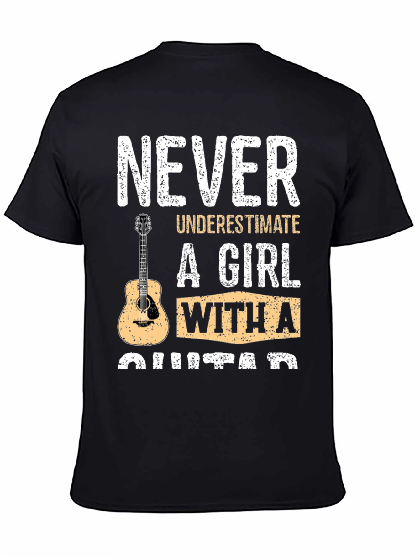 Never Underestimate Girl With A Guitar T-Shirt