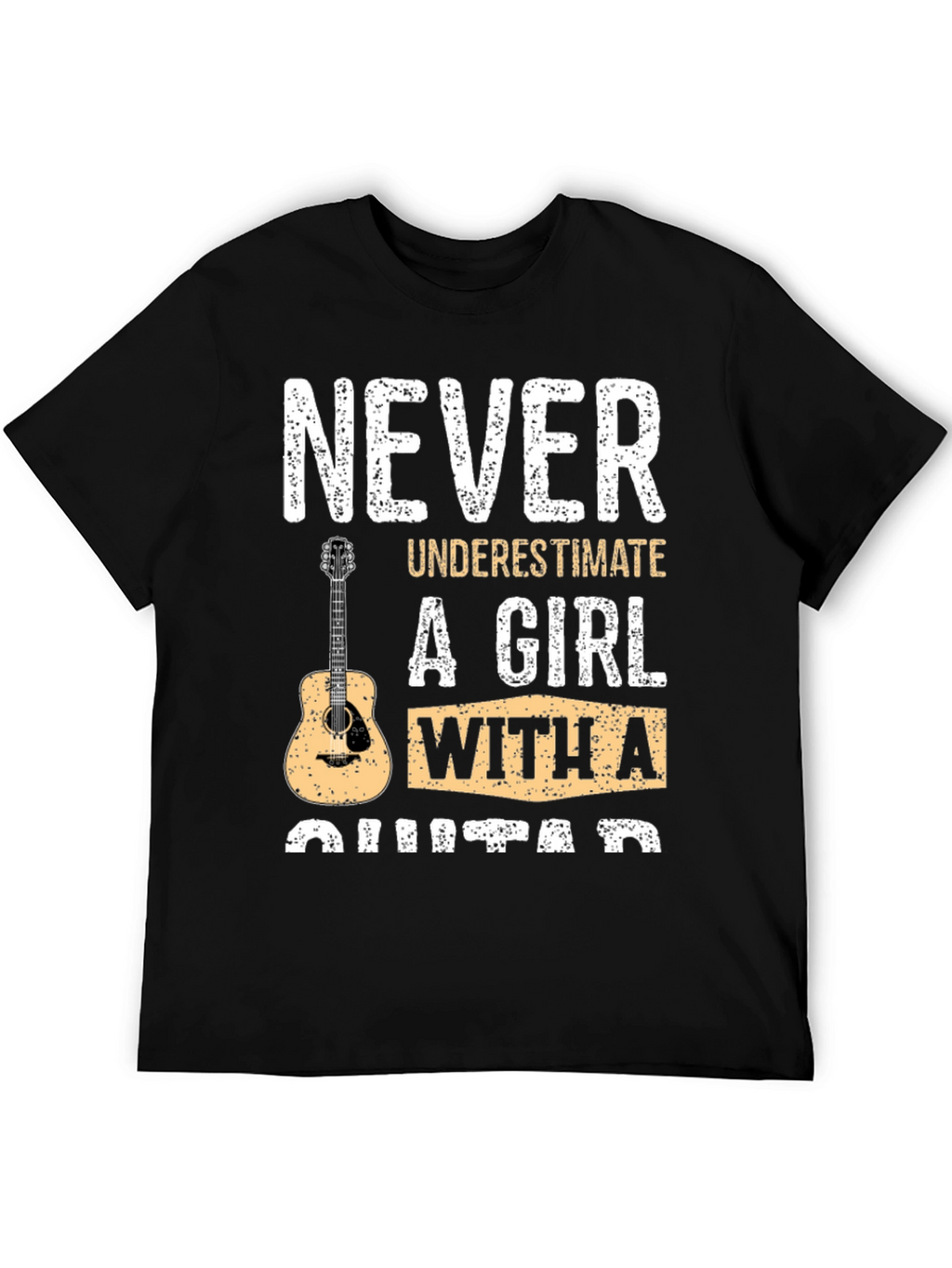 Never Underestimate Girl With A Guitar T-Shirt
