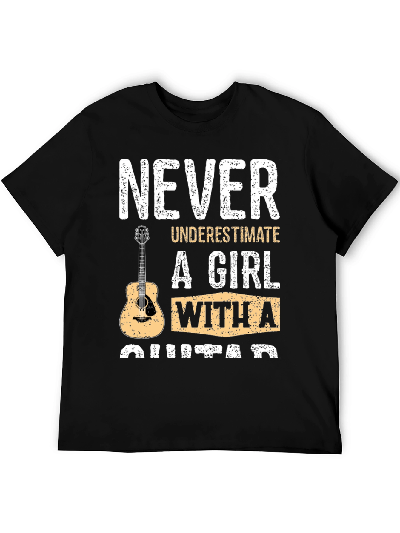 Never Underestimate Girl With A Guitar T-Shirt