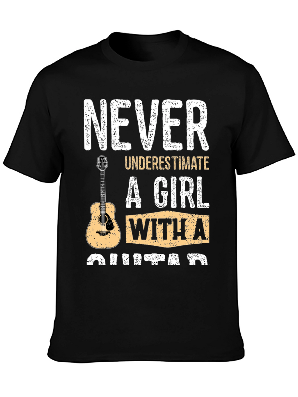Never Underestimate Girl With A Guitar T-Shirt