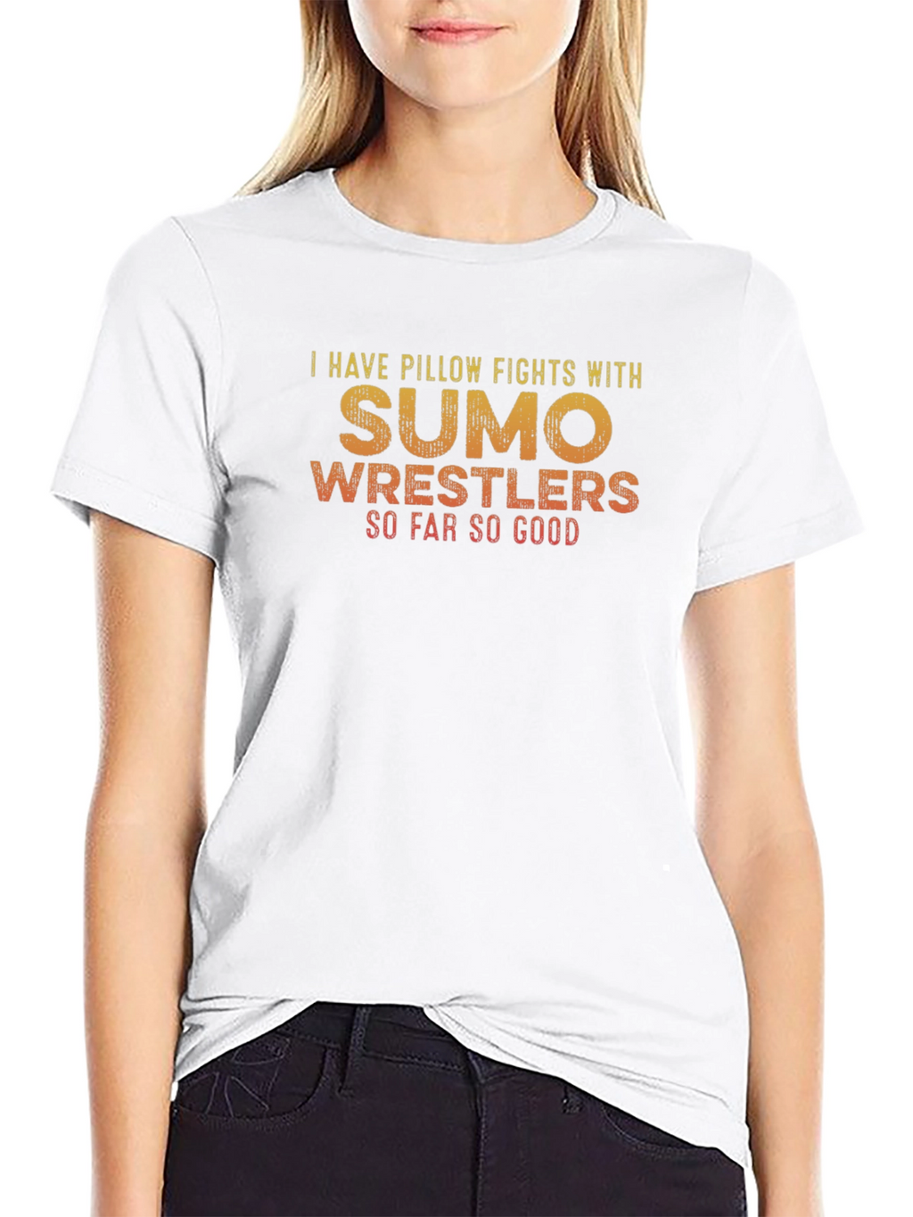Sumo Wrestler Pillow Fight Graphic Tee