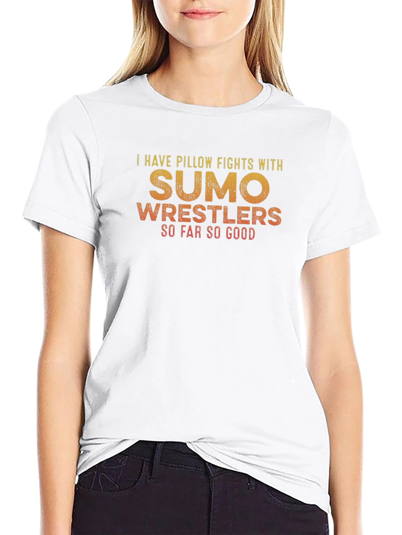 Sumo Wrestler Pillow Fight Graphic Tee