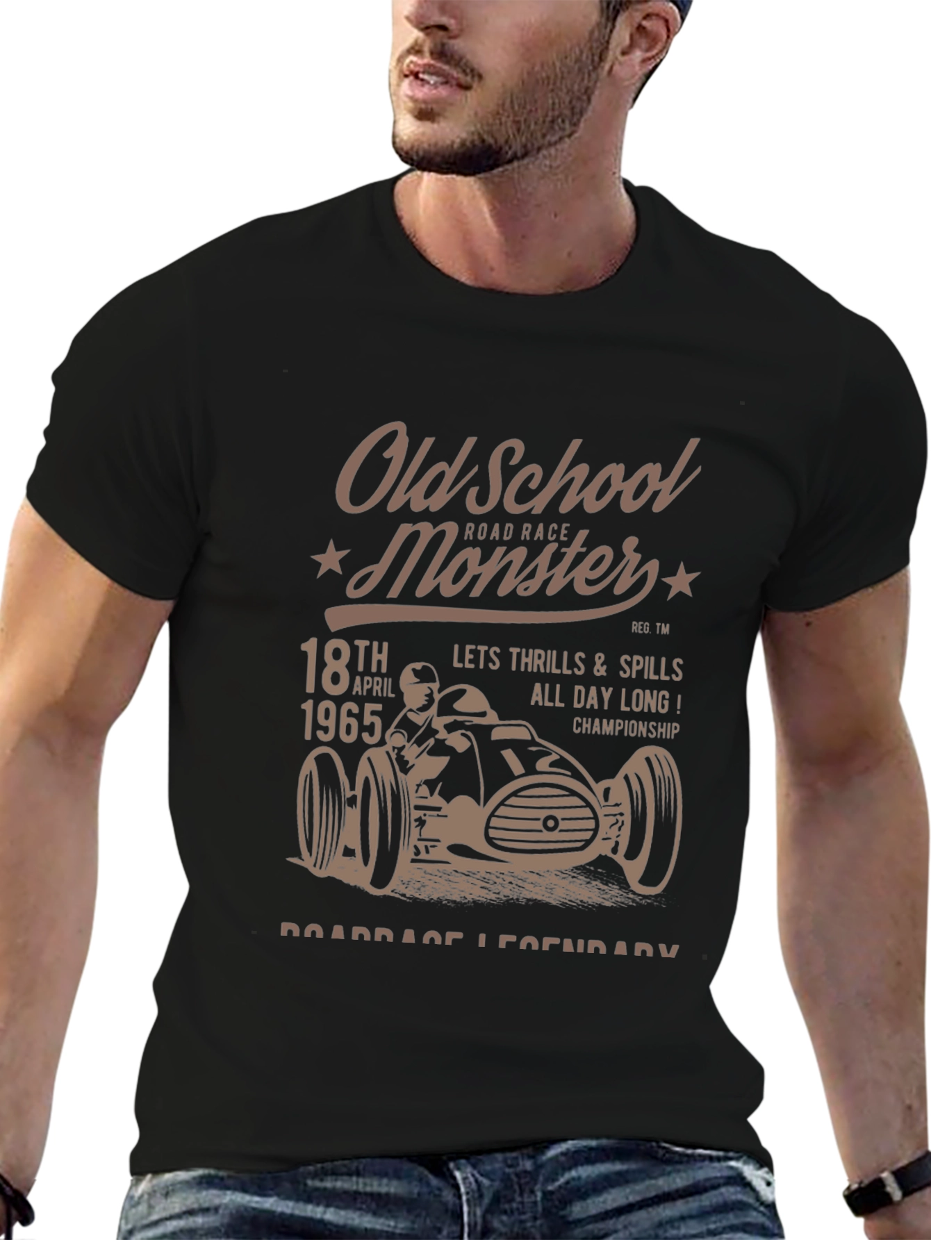 Old School Monster Road Race Graphic Tee