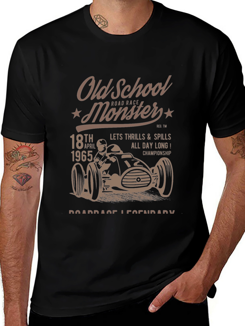Old School Monster Road Race Graphic Tee