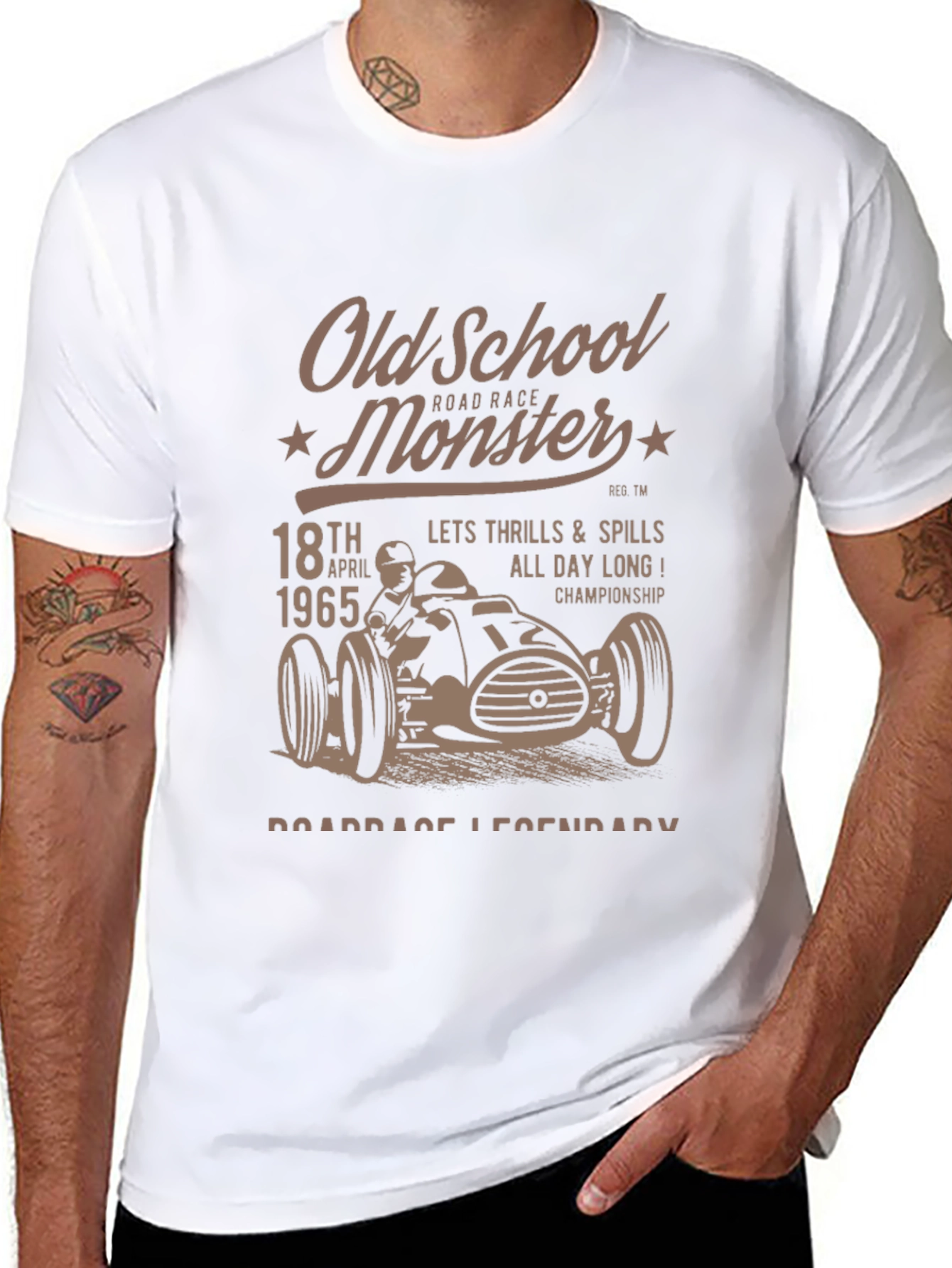 Old School Monster Road Race Graphic Tee
