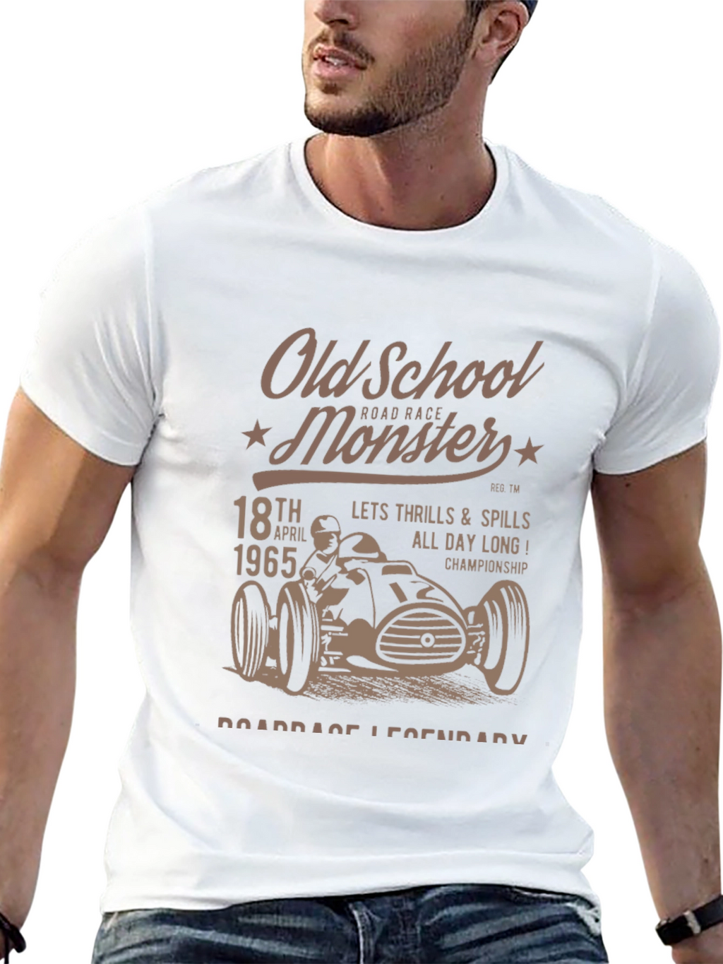 Old School Monster Road Race Graphic Tee